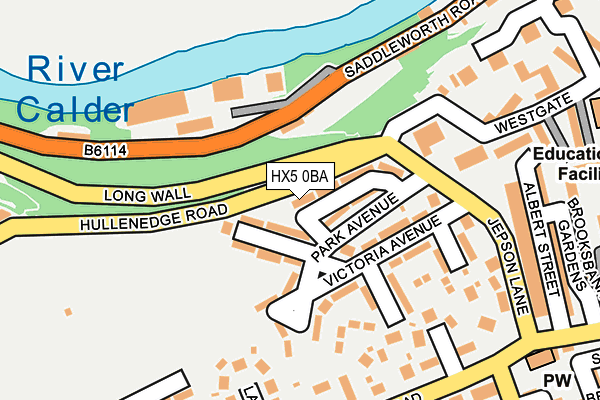 HX5 0BA map - OS OpenMap – Local (Ordnance Survey)