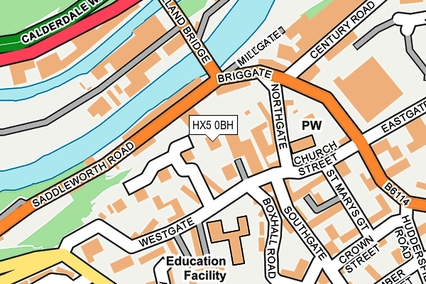 HX5 0BH map - OS OpenMap – Local (Ordnance Survey)