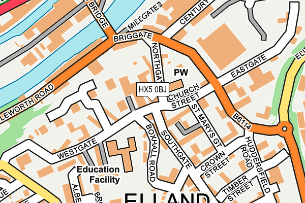 HX5 0BJ map - OS OpenMap – Local (Ordnance Survey)