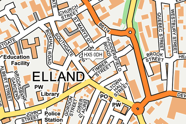 HX5 0DH map - OS OpenMap – Local (Ordnance Survey)