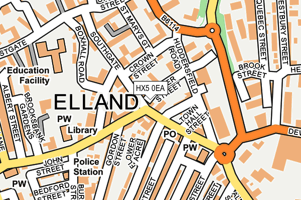 HX5 0EA map - OS OpenMap – Local (Ordnance Survey)