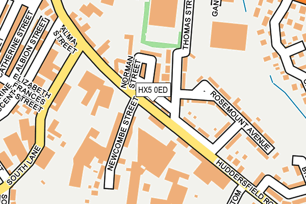 HX5 0ED map - OS OpenMap – Local (Ordnance Survey)
