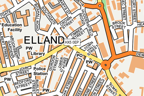 HX5 0EP map - OS OpenMap – Local (Ordnance Survey)
