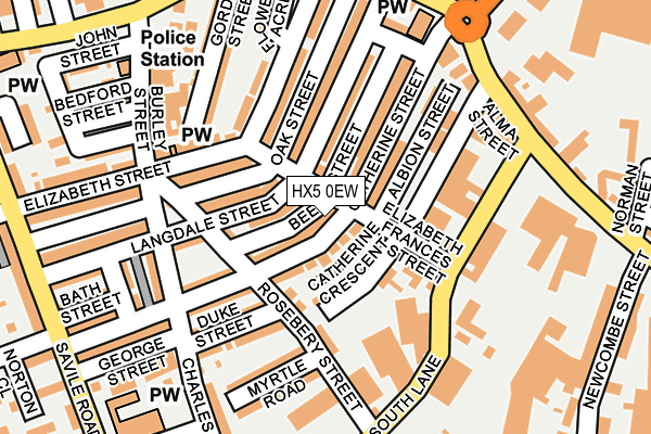 HX5 0EW map - OS OpenMap – Local (Ordnance Survey)
