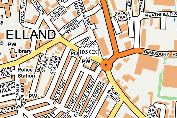 HX5 0EX map - OS OpenMap – Local (Ordnance Survey)