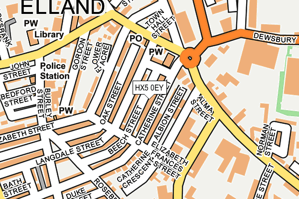HX5 0EY map - OS OpenMap – Local (Ordnance Survey)