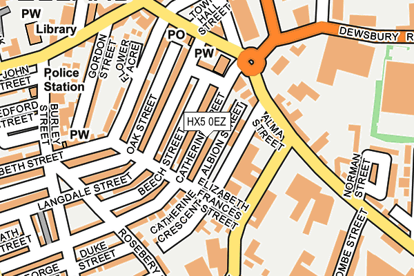 HX5 0EZ map - OS OpenMap – Local (Ordnance Survey)
