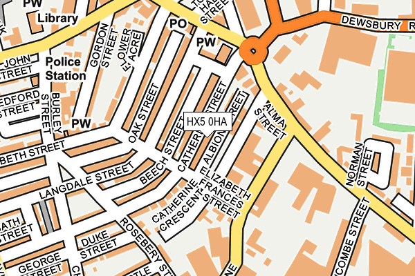 HX5 0HA map - OS OpenMap – Local (Ordnance Survey)