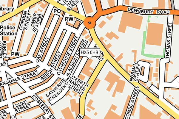 HX5 0HB map - OS OpenMap – Local (Ordnance Survey)