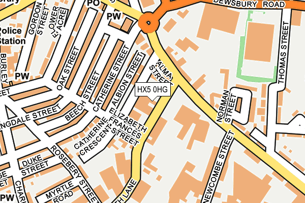 HX5 0HG map - OS OpenMap – Local (Ordnance Survey)