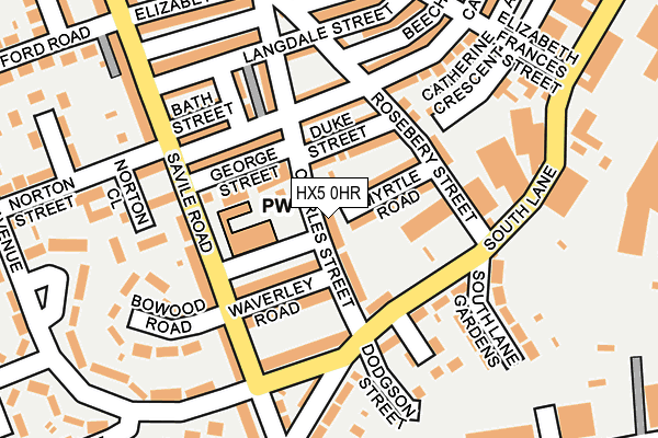 HX5 0HR map - OS OpenMap – Local (Ordnance Survey)