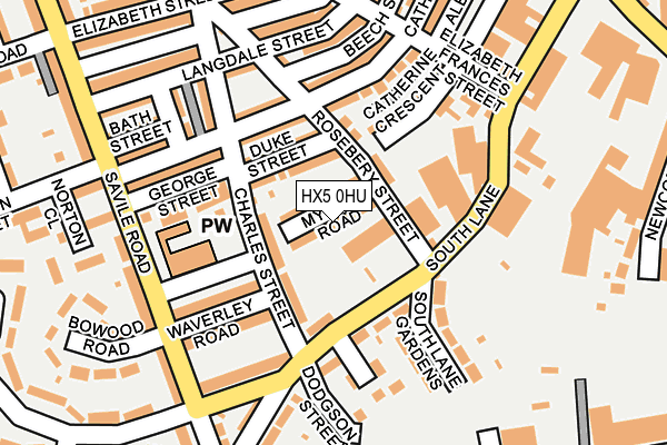 HX5 0HU map - OS OpenMap – Local (Ordnance Survey)