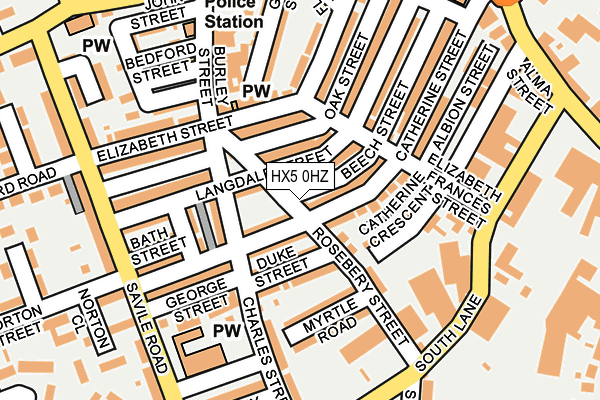 HX5 0HZ map - OS OpenMap – Local (Ordnance Survey)
