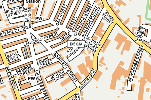 HX5 0JA map - OS OpenMap – Local (Ordnance Survey)