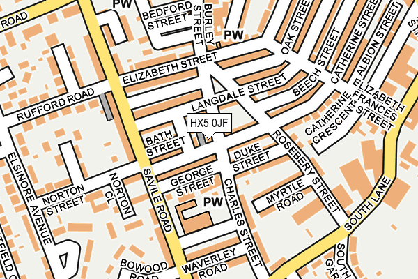 HX5 0JF map - OS OpenMap – Local (Ordnance Survey)