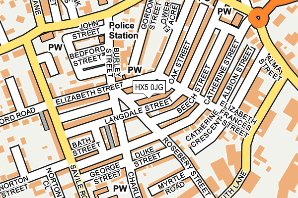 HX5 0JG map - OS OpenMap – Local (Ordnance Survey)
