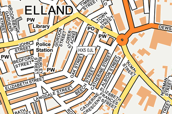 HX5 0JL map - OS OpenMap – Local (Ordnance Survey)