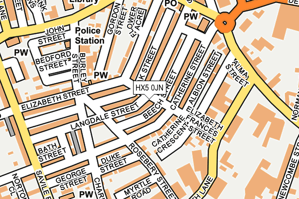 HX5 0JN map - OS OpenMap – Local (Ordnance Survey)