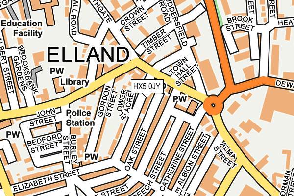 HX5 0JY map - OS OpenMap – Local (Ordnance Survey)