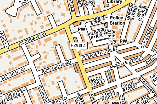 HX5 0LA map - OS OpenMap – Local (Ordnance Survey)
