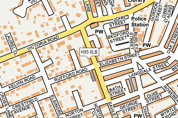 HX5 0LB map - OS OpenMap – Local (Ordnance Survey)