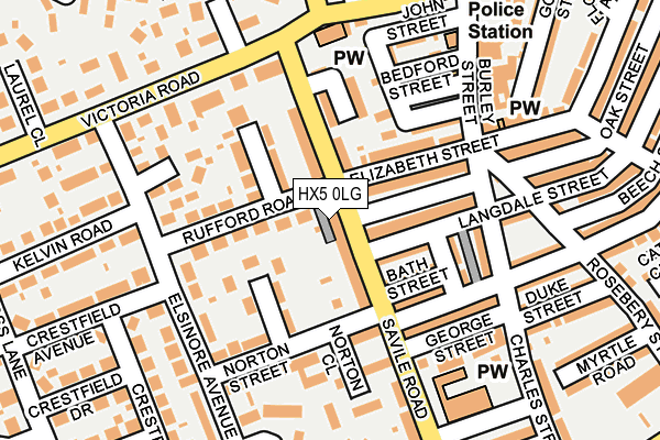 HX5 0LG map - OS OpenMap – Local (Ordnance Survey)
