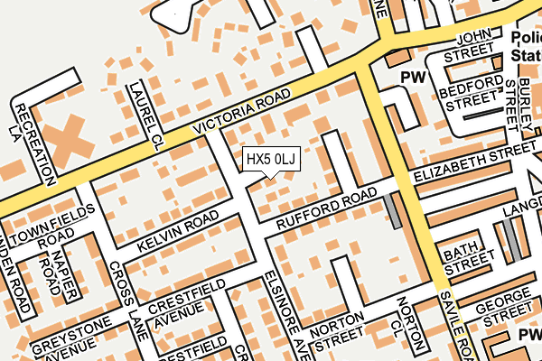 HX5 0LJ map - OS OpenMap – Local (Ordnance Survey)