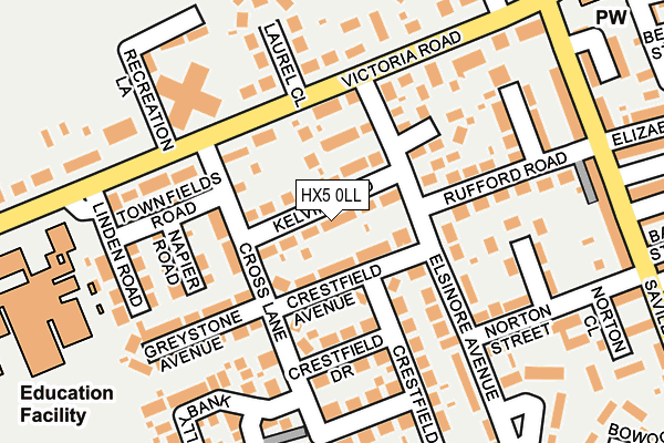 HX5 0LL map - OS OpenMap – Local (Ordnance Survey)