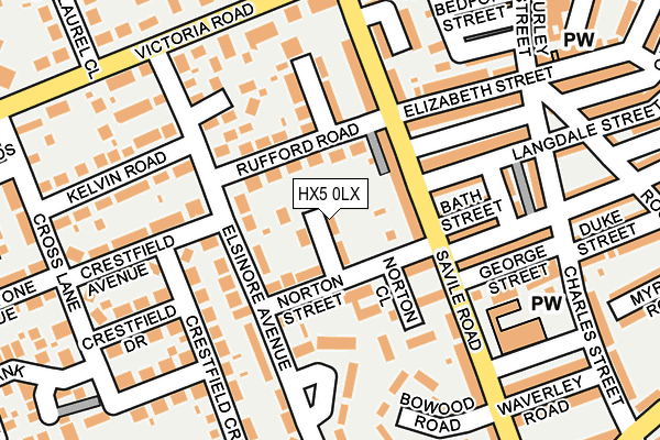 HX5 0LX map - OS OpenMap – Local (Ordnance Survey)
