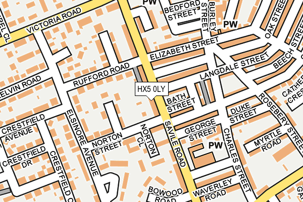 HX5 0LY map - OS OpenMap – Local (Ordnance Survey)