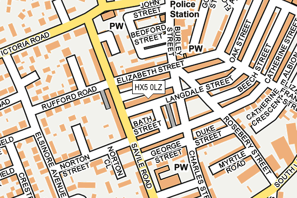 HX5 0LZ map - OS OpenMap – Local (Ordnance Survey)