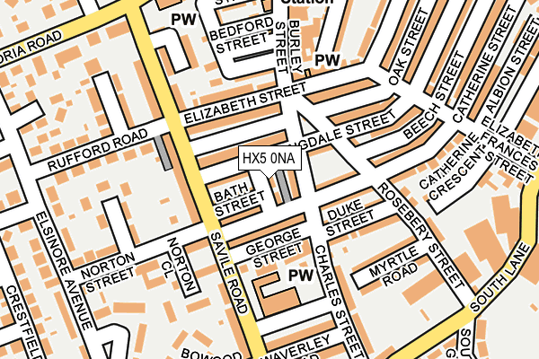 HX5 0NA map - OS OpenMap – Local (Ordnance Survey)