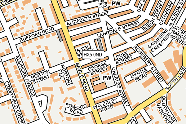 HX5 0ND map - OS OpenMap – Local (Ordnance Survey)