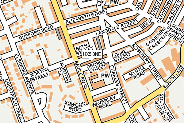 HX5 0NE map - OS OpenMap – Local (Ordnance Survey)