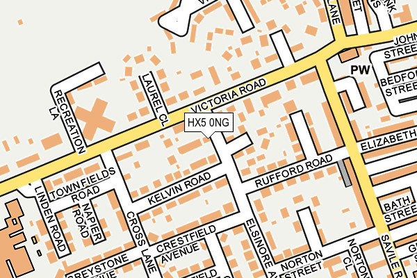 HX5 0NG map - OS OpenMap – Local (Ordnance Survey)