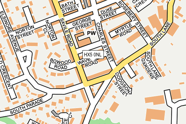 HX5 0NL map - OS OpenMap – Local (Ordnance Survey)