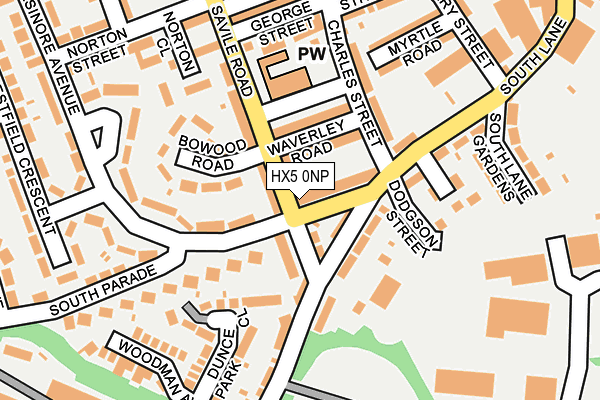 HX5 0NP map - OS OpenMap – Local (Ordnance Survey)