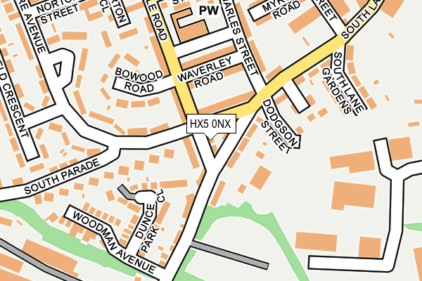 HX5 0NX map - OS OpenMap – Local (Ordnance Survey)