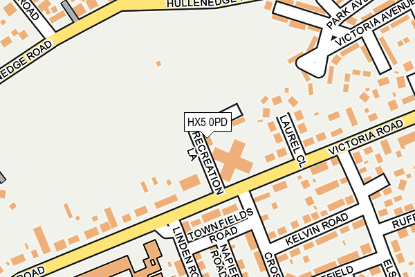 HX5 0PD map - OS OpenMap – Local (Ordnance Survey)