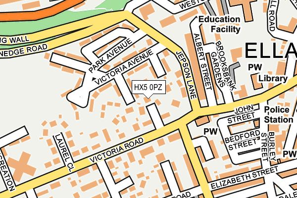 HX5 0PZ map - OS OpenMap – Local (Ordnance Survey)