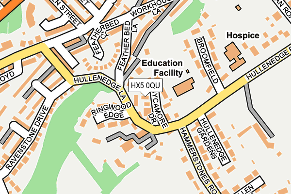 HX5 0QU map - OS OpenMap – Local (Ordnance Survey)
