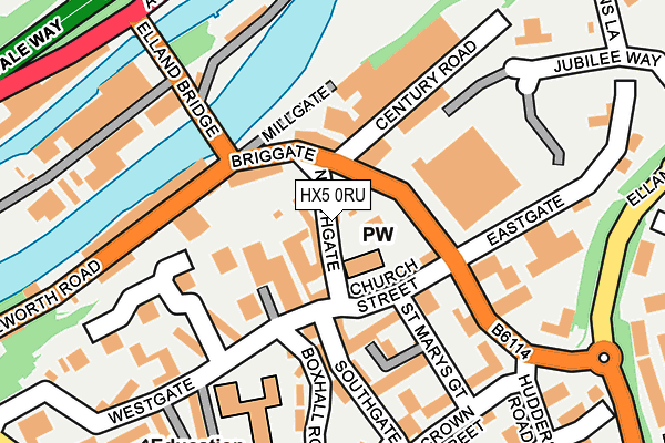 HX5 0RU map - OS OpenMap – Local (Ordnance Survey)