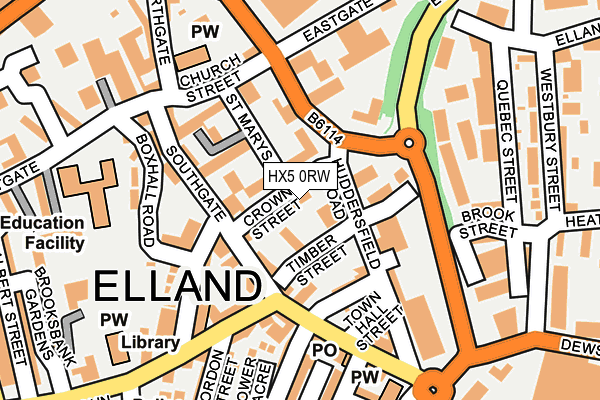 HX5 0RW map - OS OpenMap – Local (Ordnance Survey)