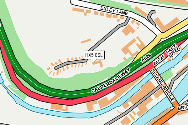 HX5 0SL map - OS OpenMap – Local (Ordnance Survey)