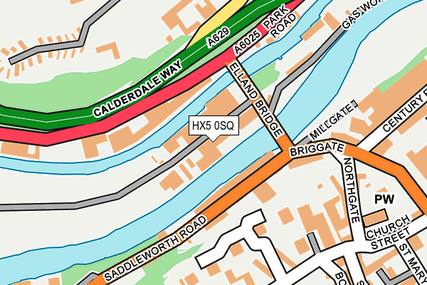 HX5 0SQ map - OS OpenMap – Local (Ordnance Survey)
