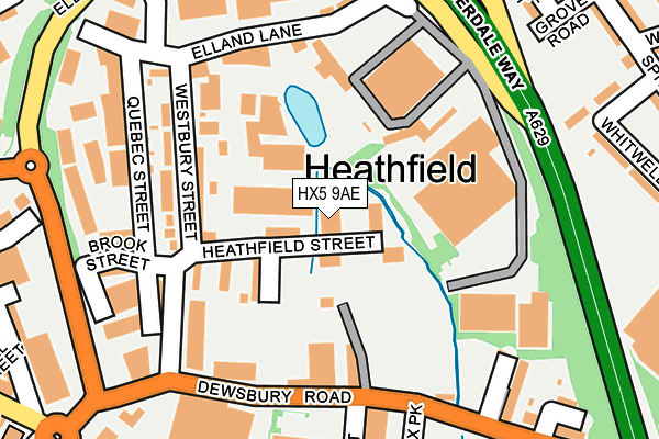 HX5 9AE map - OS OpenMap – Local (Ordnance Survey)