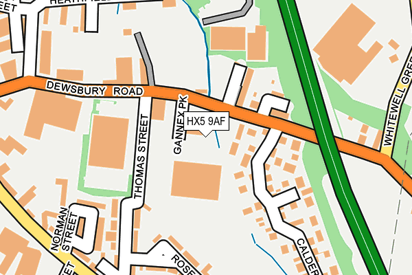 HX5 9AF map - OS OpenMap – Local (Ordnance Survey)