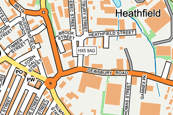 HX5 9AG map - OS OpenMap – Local (Ordnance Survey)