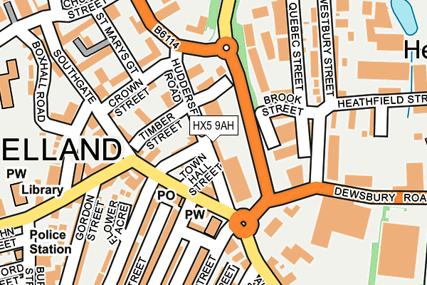 HX5 9AH map - OS OpenMap – Local (Ordnance Survey)