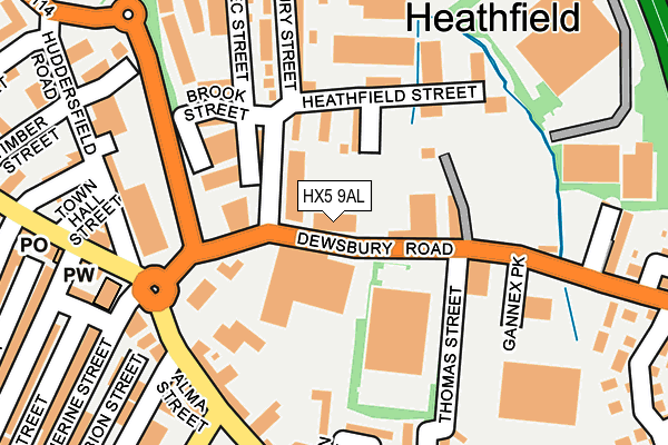 HX5 9AL map - OS OpenMap – Local (Ordnance Survey)